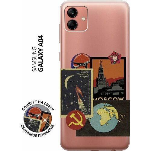 Силиконовый чехол с принтом Moscow Stickers для Samsung Galaxy A04 / Самсунг А04 силиконовый чехол на samsung galaxy a04 самсунг а04 с 3d принтом stormtrooper stickers прозрачный