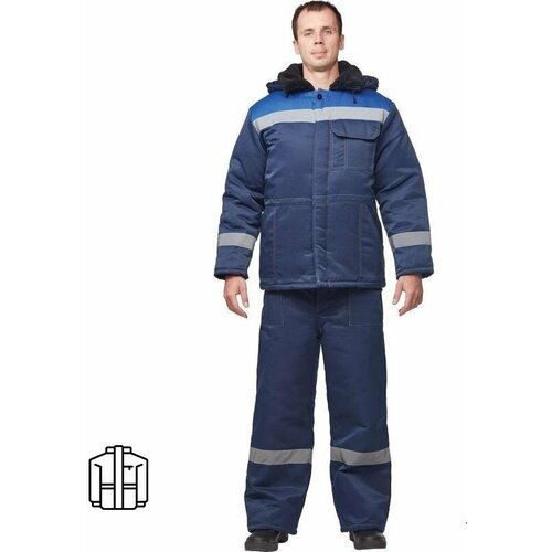 Куртка рабочая зимняя мужская з32-КУ с СОП синяя/васильковая из смесовой ткани размер 48-50 рост 170-176, 702470