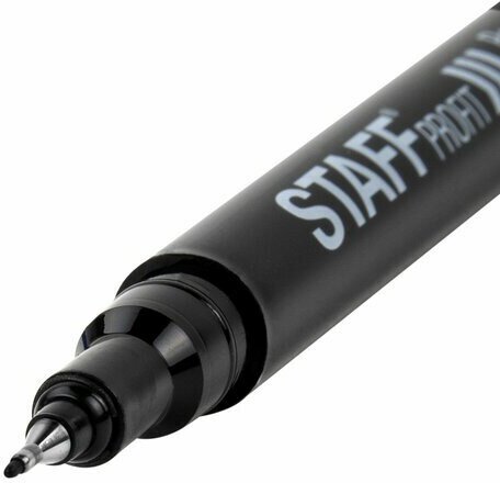 Маркер перманентный STAFF "Profit PM-105", черный, тонкий металлический наконечник 0,5 мм, 152170