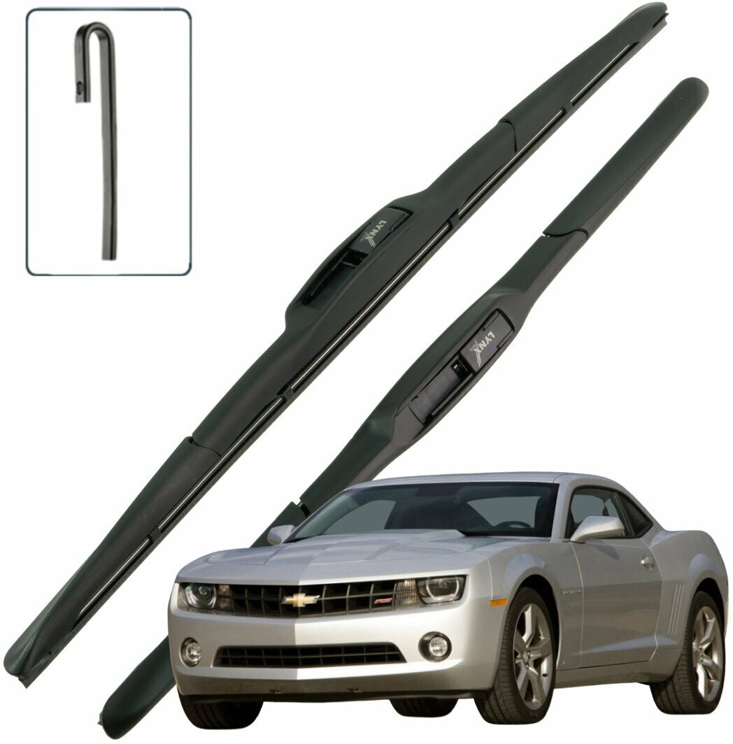 Дворники Chevrolet Camaro (5) Шевроле Камаро 2008 2009 2010 2011 2012 2013 2014 Щетки стеклоочистителя гибридные к-т 2шт, 600мм-530мм