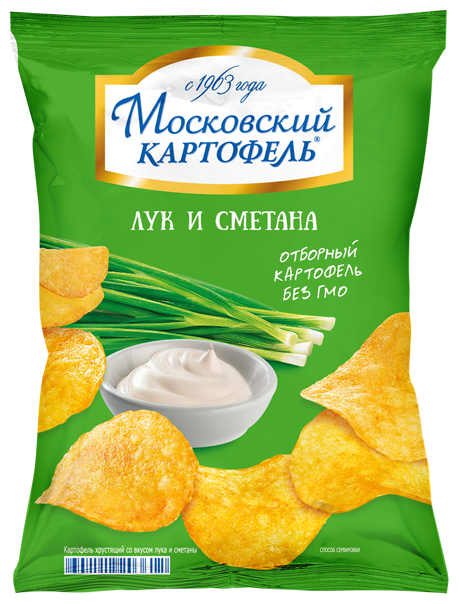 Чипсы Московский картофель Лук и сметана 130г Русский продукт - фото №3