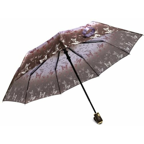 Женский складной зонт с бабочками Universal Umbrella полуавтомат, красный