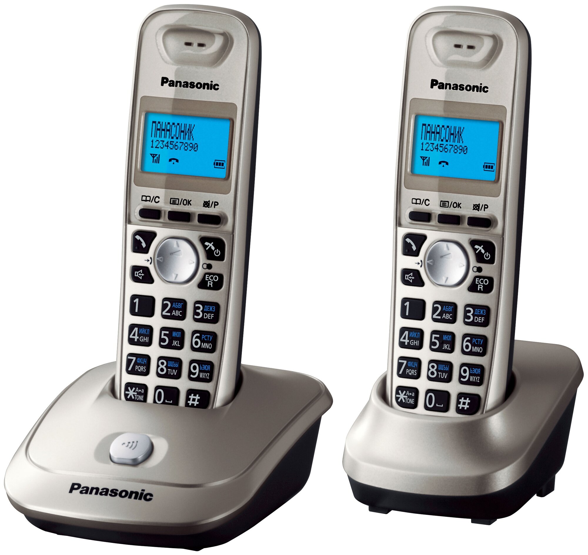 Р/Телефон Dect Panasonic KX-TG2512RUN платиновый (труб. в компл.:2шт) АОН