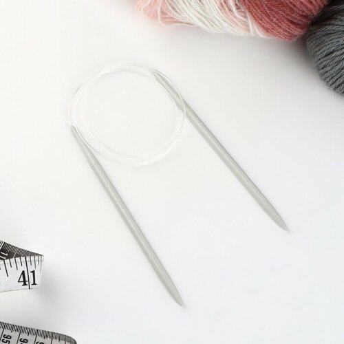 FlowMe Спицы круговые, для вязания, с тефлоновым покрытием, с пластиковой леской, d = 6 мм, 80 см