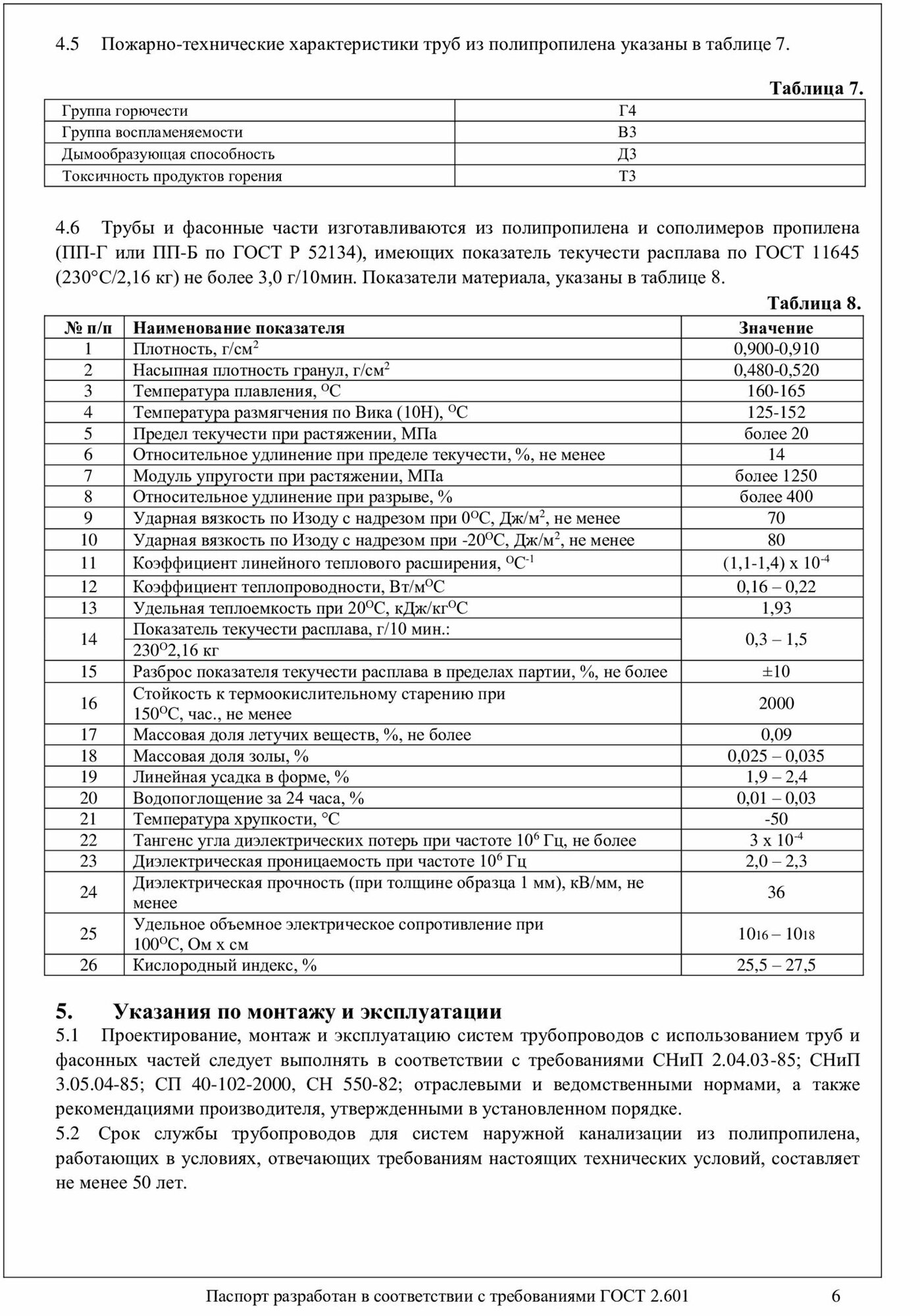 Труба наружной канализации 110 х 500 301100050 VALFEX