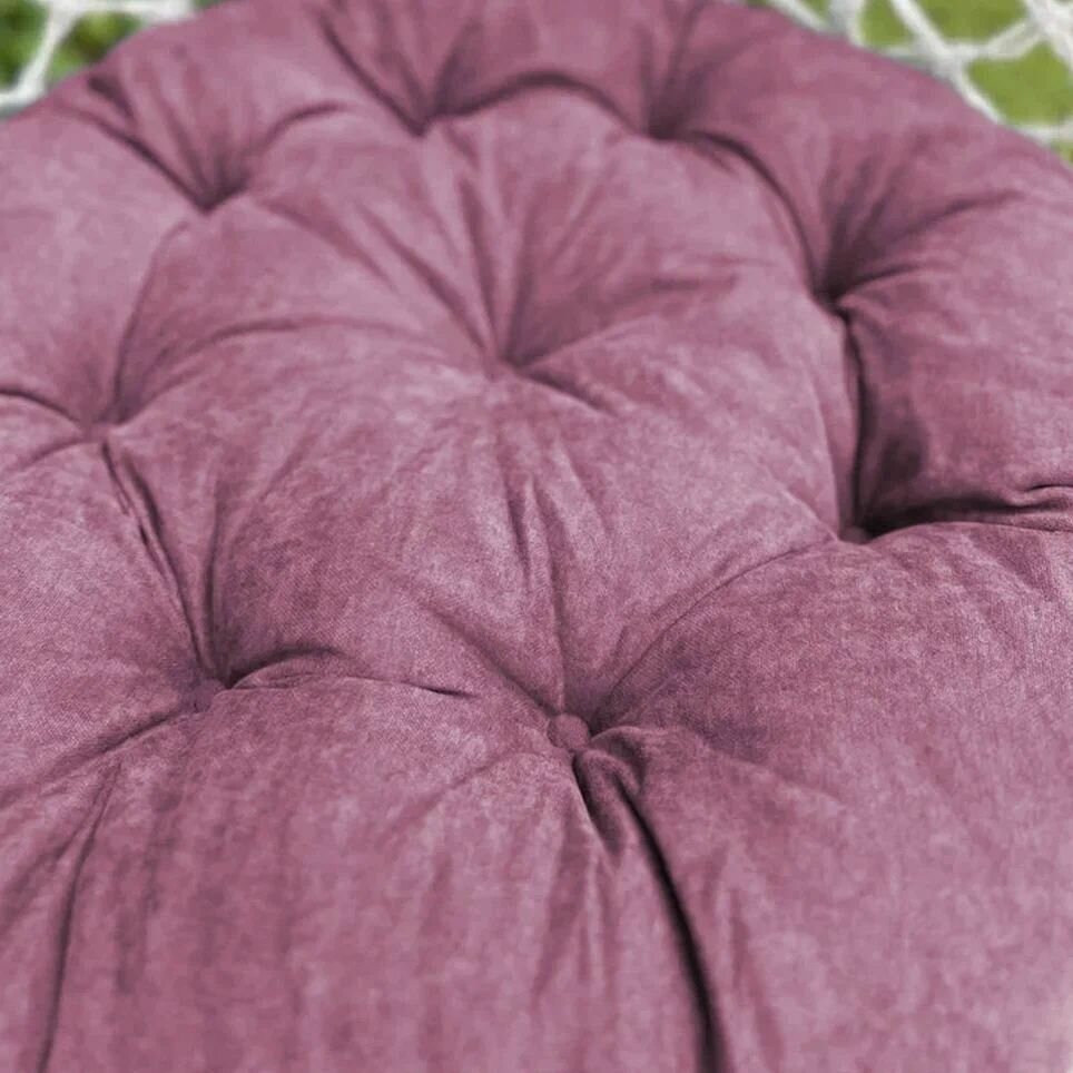 Подушка круглая Тина для подвесного кресла сиденье на качели 60D, розовый - фотография № 4