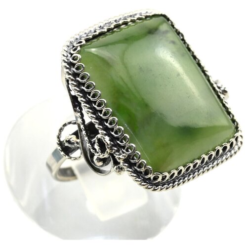 Кольцо Радуга Камня, нефрит, размер 19, зеленый кольцо радуга камня нефрит размер 18 зеленый