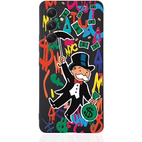 Черный силиконовый чехол MustHaveCase для Samsung Galaxy A54 Rich uncle PennyBags/ Богатенький дядюшка толстосум черный силиконовый чехол musthavecase для samsung galaxy a13 5g rich uncle pennybags богатенький дядюшка толстосум для самсунг галакси а13 5g