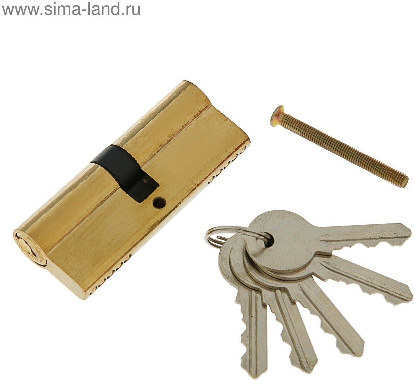 Цилиндровый механизм, 80 мм, английский ключ, 5 ключей, цвет золото (1шт.)