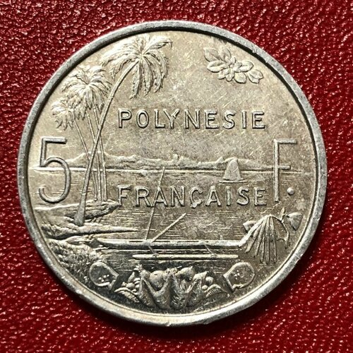 1984 монета швейцария 1984 год 5 франков огюст пиккар медь никель proof Монета Французской Полинезии 5 Франков 1984 год #4/3