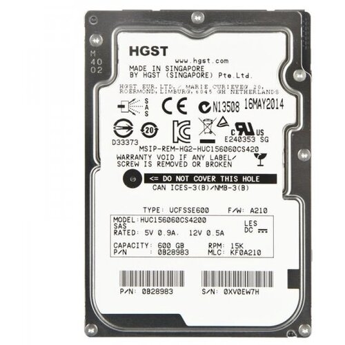 Жесткий диск HGST 0B28953 600Gb 15000 SAS 2,5