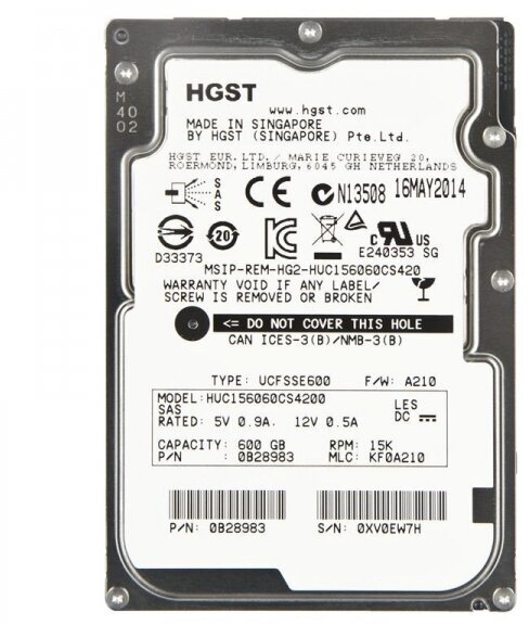 Жесткий диск HGST HUC156060CSS200 600Gb 15000 SAS 2,5" HDD