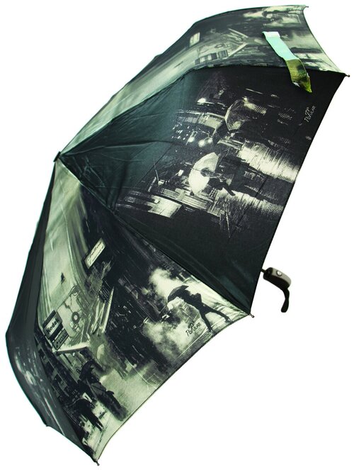 Мини-зонт Rainbrella, автомат, 3 сложения, купол 105 см, 9 спиц, система «антиветер», чехол в комплекте, для женщин, черный