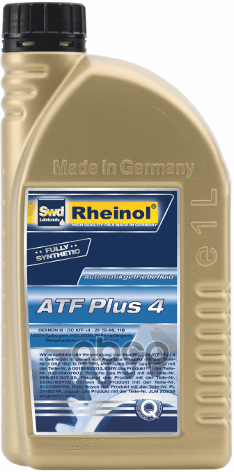 Swd Rheinol Atf Plus 4 (Lt71141) 1л Масло Автомат. Трансмисия SWD Rheinol арт. 30631180