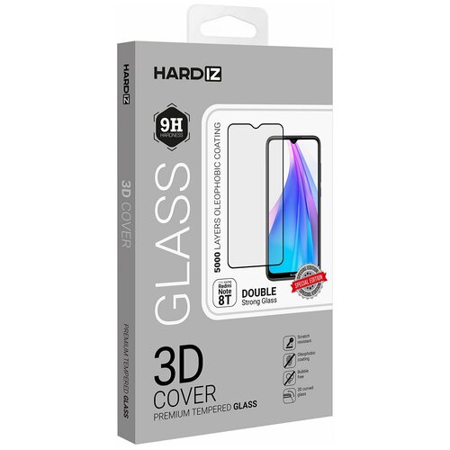 Защитное стекло HARDIZ Premium Tempered Glass for Xiaomi Redmi Note 8T: 3D Cover Special Edition - Black/Черный