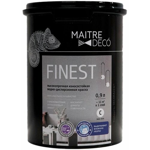 Краска для интерьера Maitre Deco Finest прозрачная база C 0.9 л