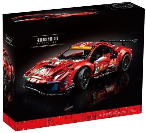 Конструктор/ Technic/ Ferrari 488 GTE AF Corse/ Феррари/ 1677 деталей/ ребенку