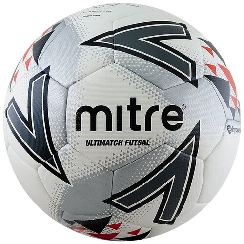 фото Футбольный мяч mitre ultimatch futsal white/red/black 4