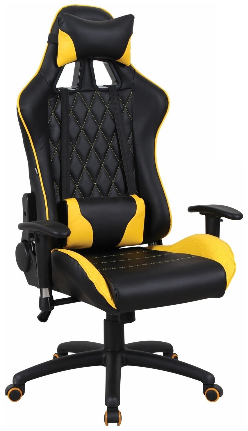 Компьютерное кресло BRABIX GT Master GM-110 две подушки экокожа черное/желтое