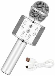 Мобильный караоке - микрофон WS - 858 (Серебристый)