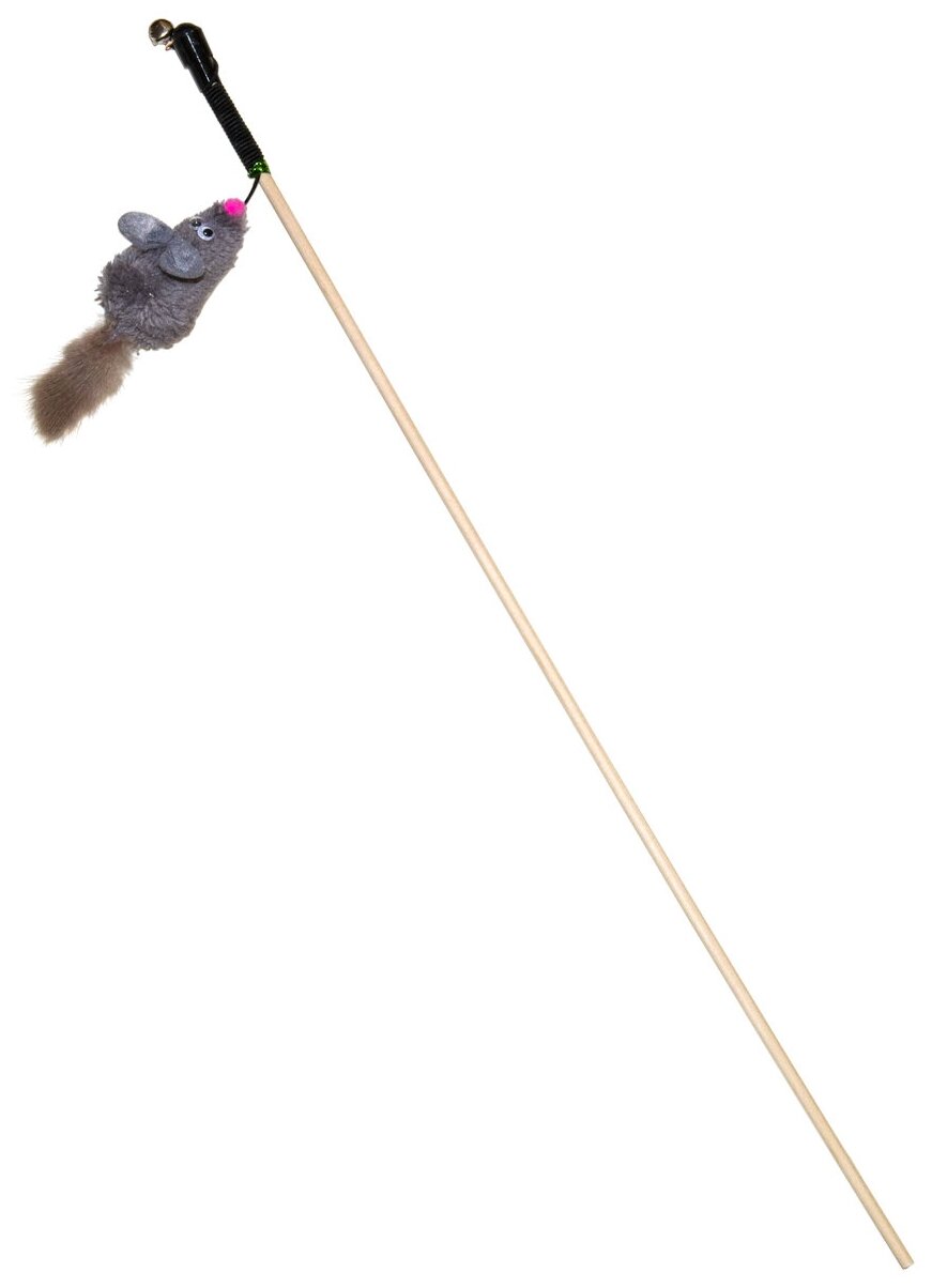 Махалка "Лучший друг" мышь-полевка с ушами серая с хвостом из натуральной норки 07354