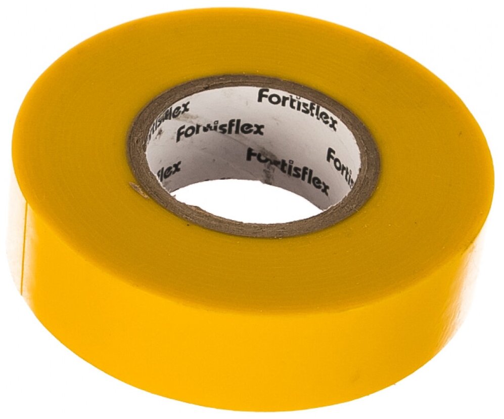 Изоляционная лента ПВХ Fortisflex 19 мм х 0.15 мм х 20 м желтая {71232}