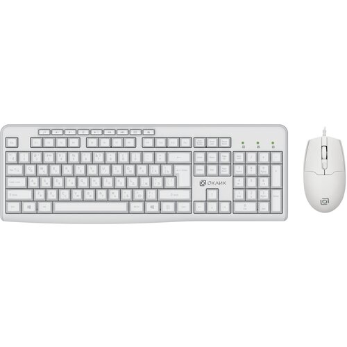 Клавиатура мышь Оклик S650 клавбелый мышьбелый USB 1875257 клавиатура мышь оклик s650 клав белый мышь белый usb multimedia 1875257