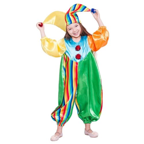 фото Костюм страна карнавалия клоун фантик (2021225-2021226), зеленый/желтый/оранжевый, размер 98