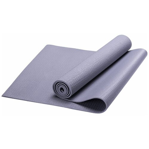 Коврик для йоги, PVC, 173x61x0,4 см (серый)