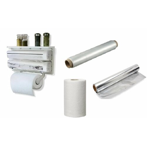 Настенный держатель Кухонный для Рулонов фольги пленки пищевой и бумажного полотенца 2862₽