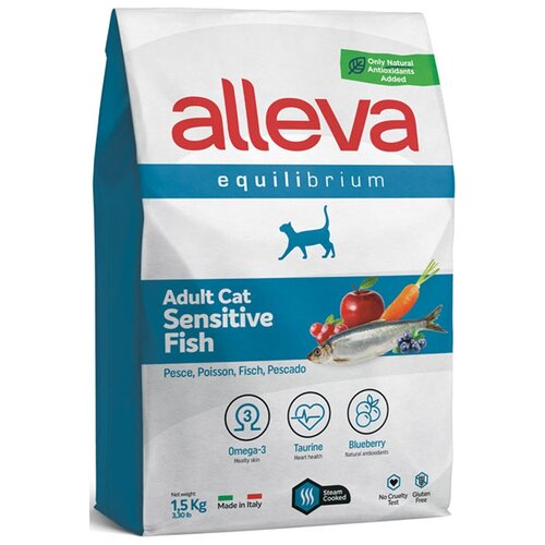 Корм сухой ALLEVA Equilibrium Sensitive для взрослых кошек с рыбой 0,4 кг