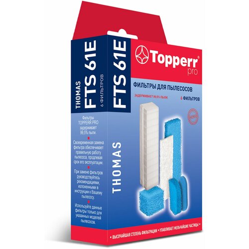 Комплект фильтров TOPPERR FTS 61E, для пылесосов THOMAS, 1132. 456439
