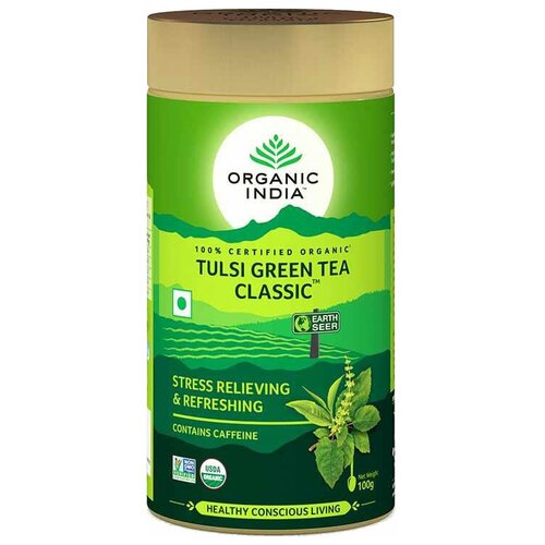 Чай зеленый Organic India Tulsi green, 100 г