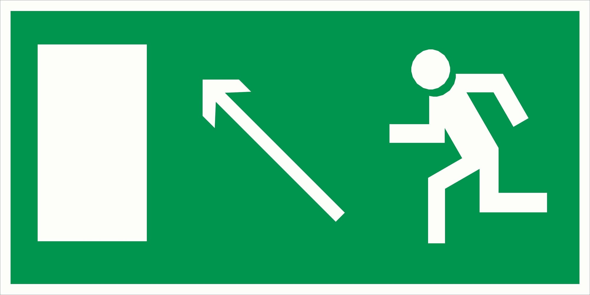 Наклейка "Направление к эвакуационному выходу налево вверх" E06, 30х15 см