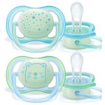 Пустышка силиконовая ортодонтическая Philips AVENT ultra air SCF376/11 0-6 м, 2 шт. - изображение