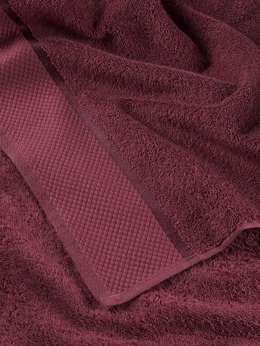 Полотенца махровые Diana, Нуар, цвет: Винный, 30х50, 50х90, 70х140 см - фотография № 7