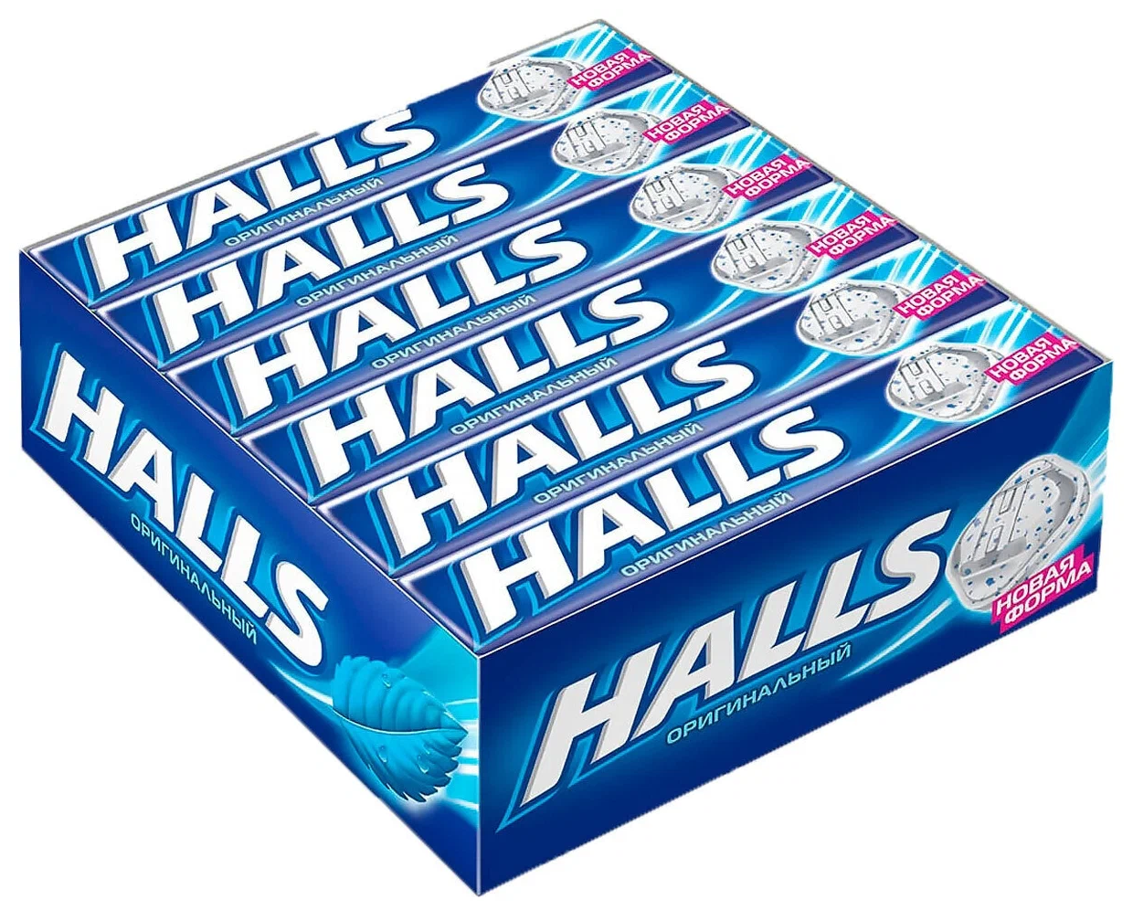 Леденцы Halls Холс Оригинальный синий, 1 упаковка по 12 шт - фотография № 1