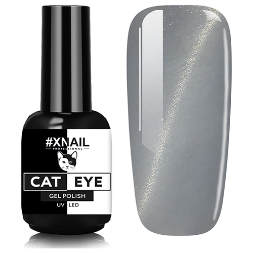 Гель лак XNAIL PROFESSIONAL Cat Eye кошачий глаз, магнитный, камуфлирующий, для дизайна ногтей, 10 мл, № 48