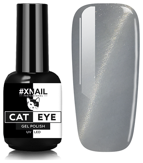 Гель лак XNAIL PROFESSIONAL Cat Eye кошачий глаз, магнитный, камуфлирующий, для дизайна ногтей, 10 мл, № 48