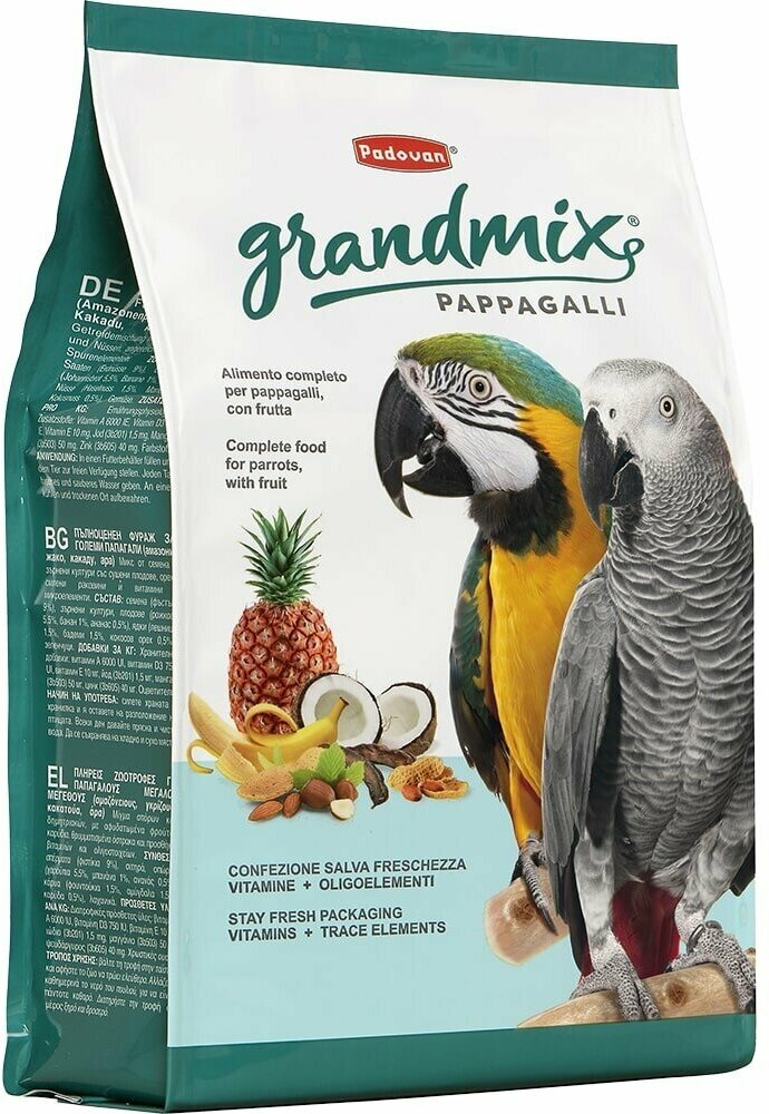Padovan корм Grandmix Pappagalli для крупных попугаев, 2 кг
