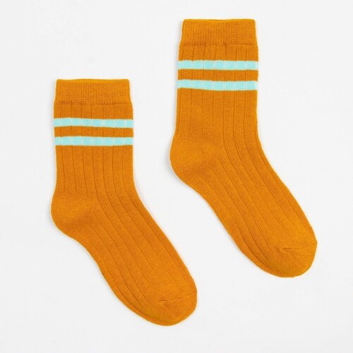 Носки Minaku размер 18-22, горчичный, белый носки minaku размер 16 18 оранжевый горчичный