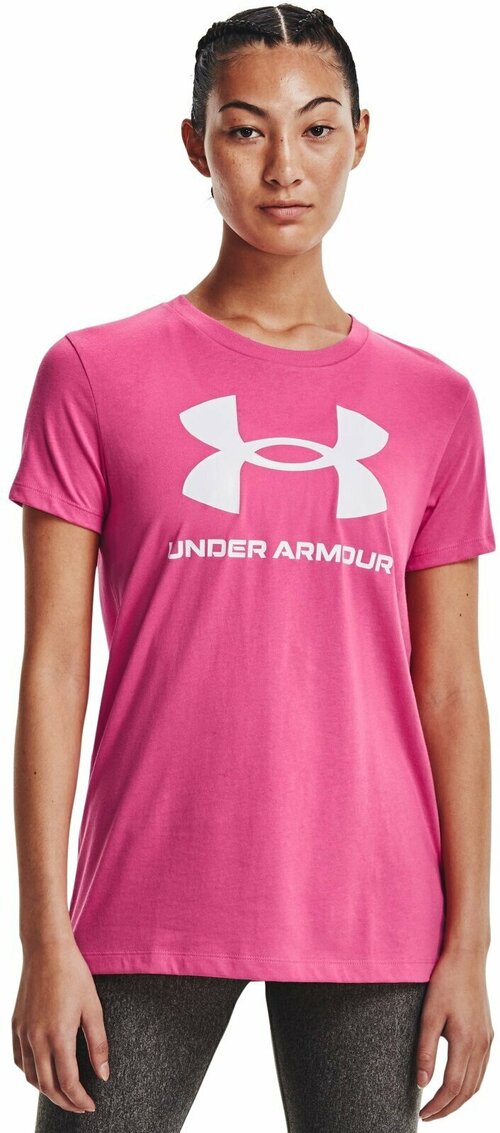 Футболка Under Armour, силуэт свободный, размер SM, розовый