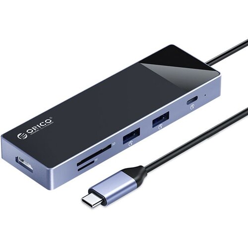 USB-концентратор ORICO DM-9P, разъемов: 3, 20 см, черный аксессуар orico usb 3 1 a usb type c cta2 grey