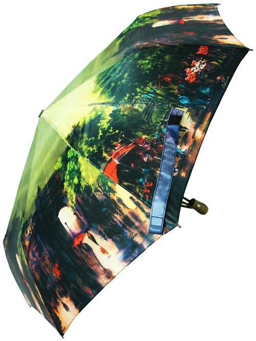 Мини-зонт Rainbrella, автомат, 3 сложения, купол 105 см, 9 спиц, система «антиветер», чехол в комплекте, для женщин, зеленый