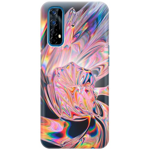 фото Ультратонкий силиконовый чехол-накладка для realme 7 с принтом "стеклянная абстракция" gosso