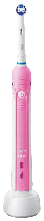 Электрическая зубная щетка Oral-B Professional Care 1000, розовый/белый - фотография № 3