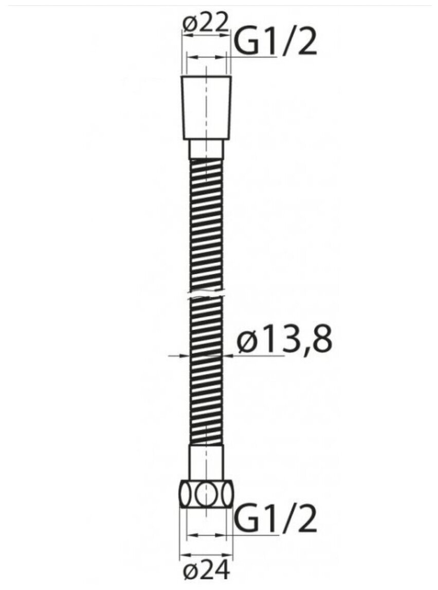 Шланг для душа с латунными фитингами G.lauf URG-1207, хром, длина 150 см