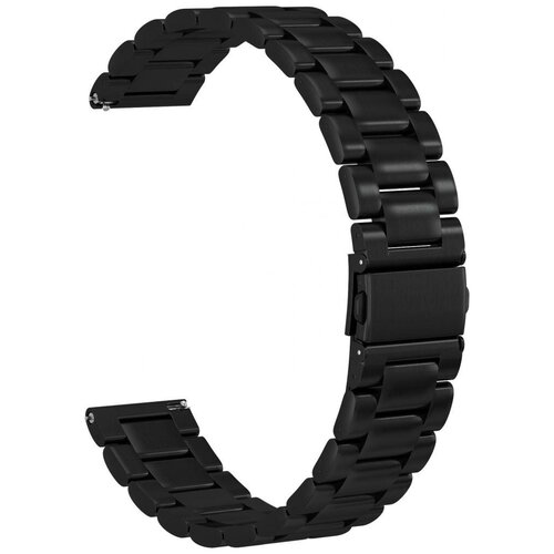 Стальной ремешок для Samsung Galaxy Watch Active/Active 2 GSMIN Classic Collection 20 цвет черный (BT600720)