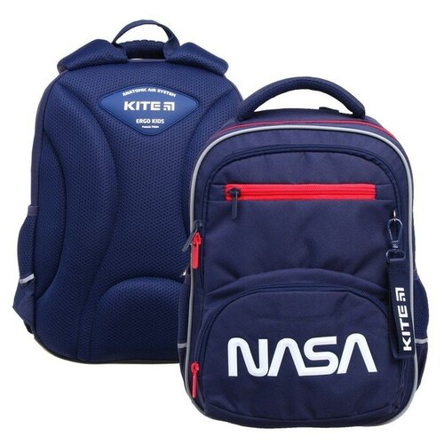 Рюкзак школьный NASA, 38 х 29 х 16 см, эргономичная спинка, синий