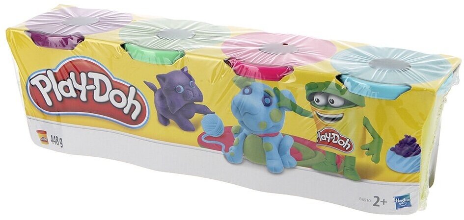 Набор для лепки из пластилина Play-Doh 4 банки в асс фиолетовый зеленый розовый голубой - фото №12